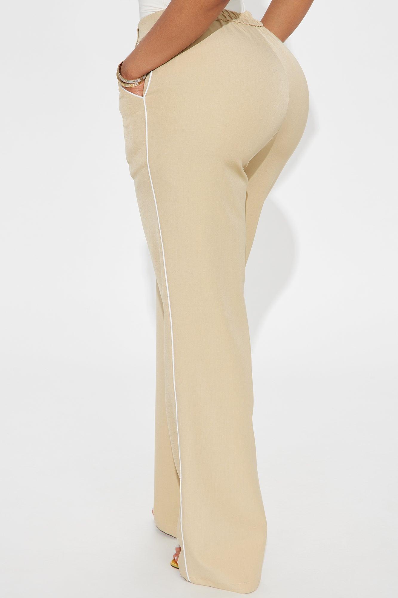 Camryn Wide Leg Trouser Pant - Khaki Product Image
