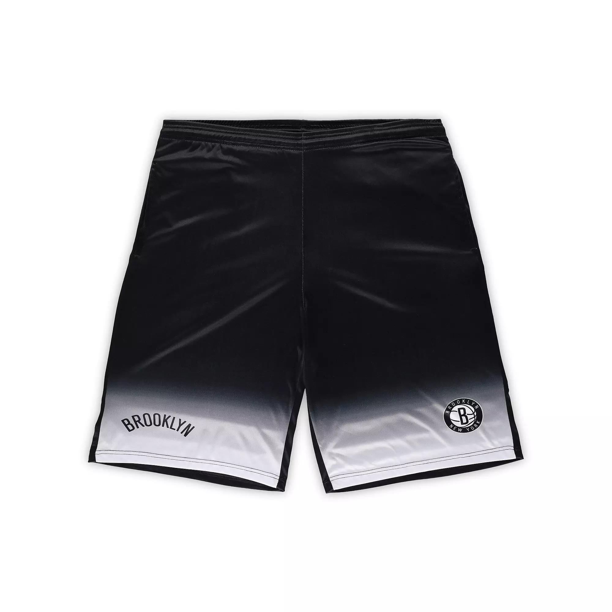 Men's Fanatics Branded Black Brooklyn Nets Big & Tall Fadeaway Shorts, Size: 4XB Product Image