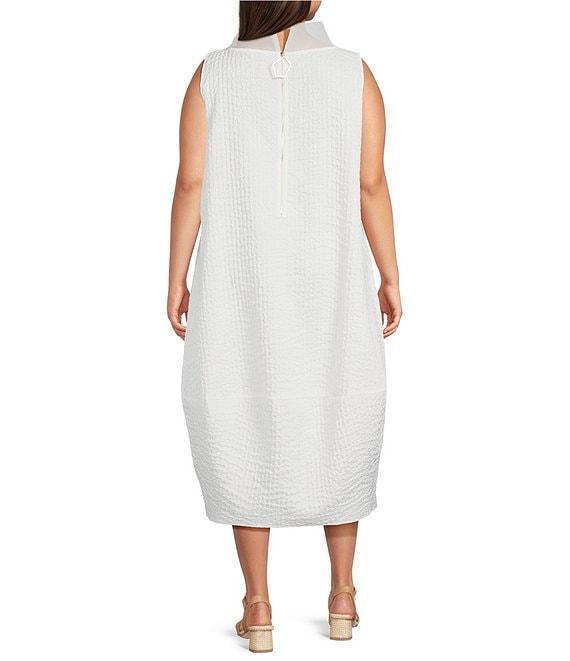 IC Collection Plus High Neck Sheer Trim Sleeveless Balloon Dress Product Image