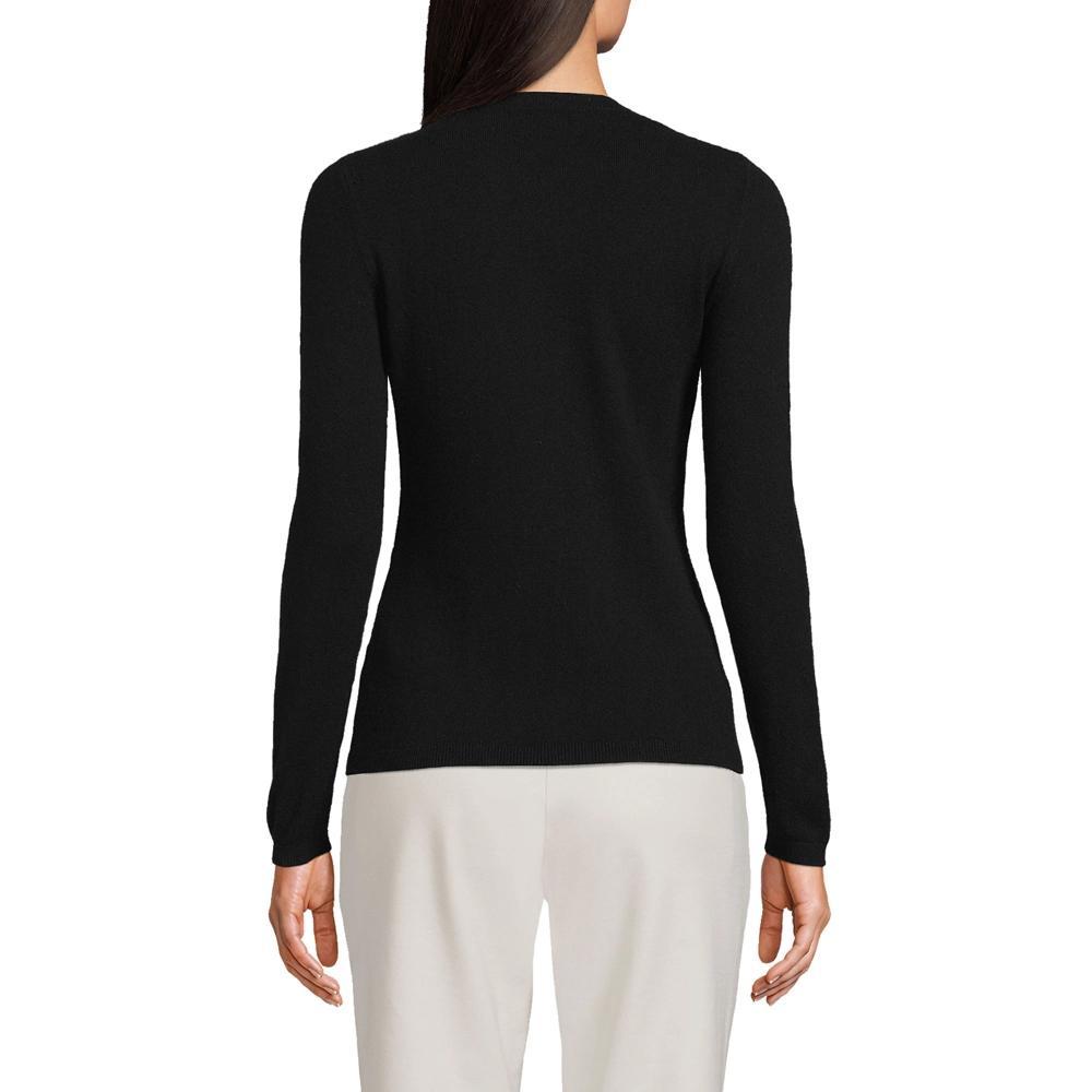 Women's Lands' End Crewneck Cashmere Sweater, Size: XL, Green Donegal Product Image