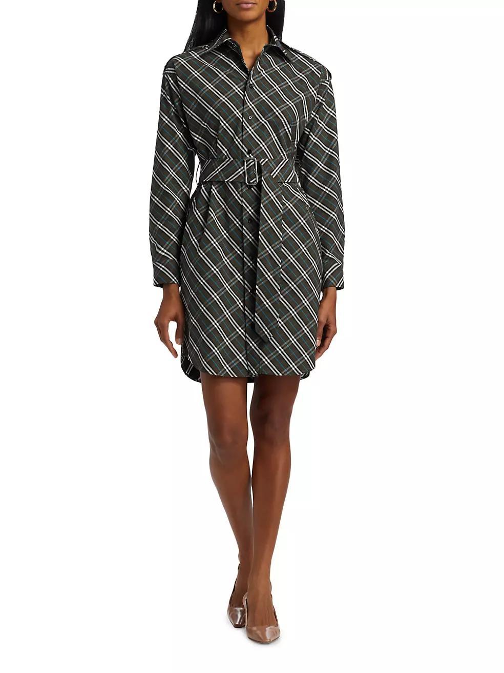 Check Belted Shirtdress Product Image