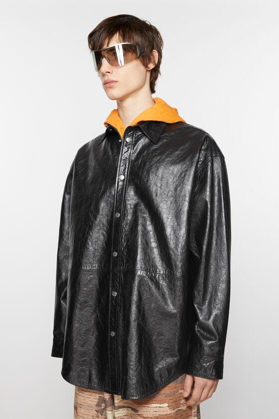 Leather shirt jacket Product Image