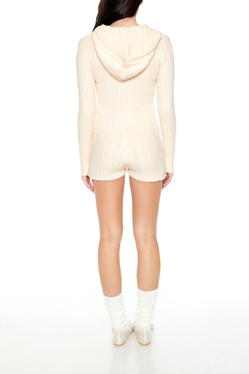 Hooded Cable Knit Zip-Up Romper | Forever 21 Product Image
