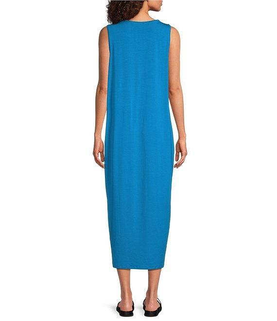 Eileen Fisher Stretch Jersey Knit Round Neck Sleeveless Midi Dress Product Image