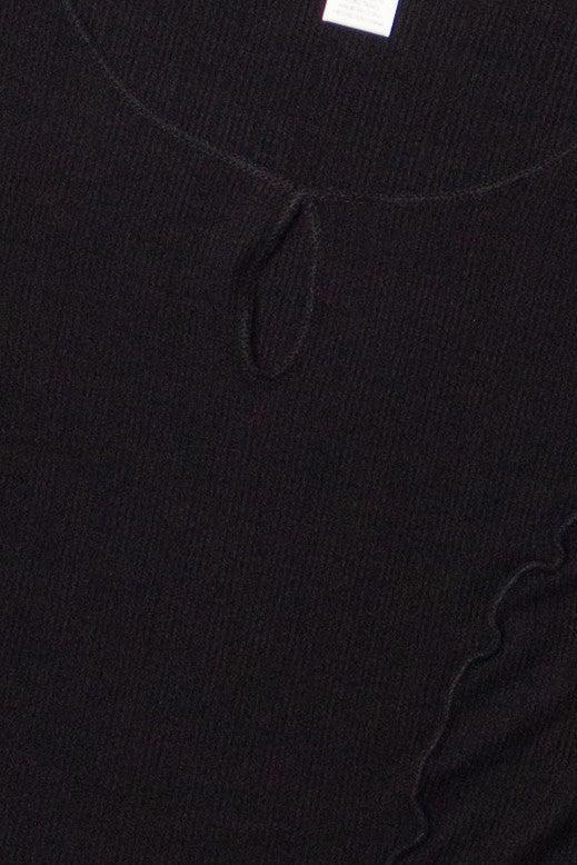 Black Seamed Keyhole Crop Top Product Image