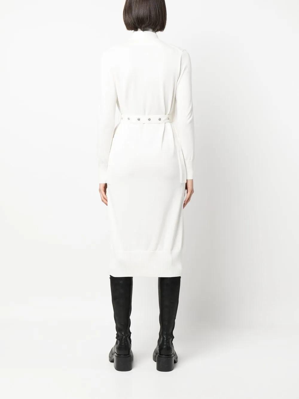 SACAI Single-breasted Belted Coat In White Product Image