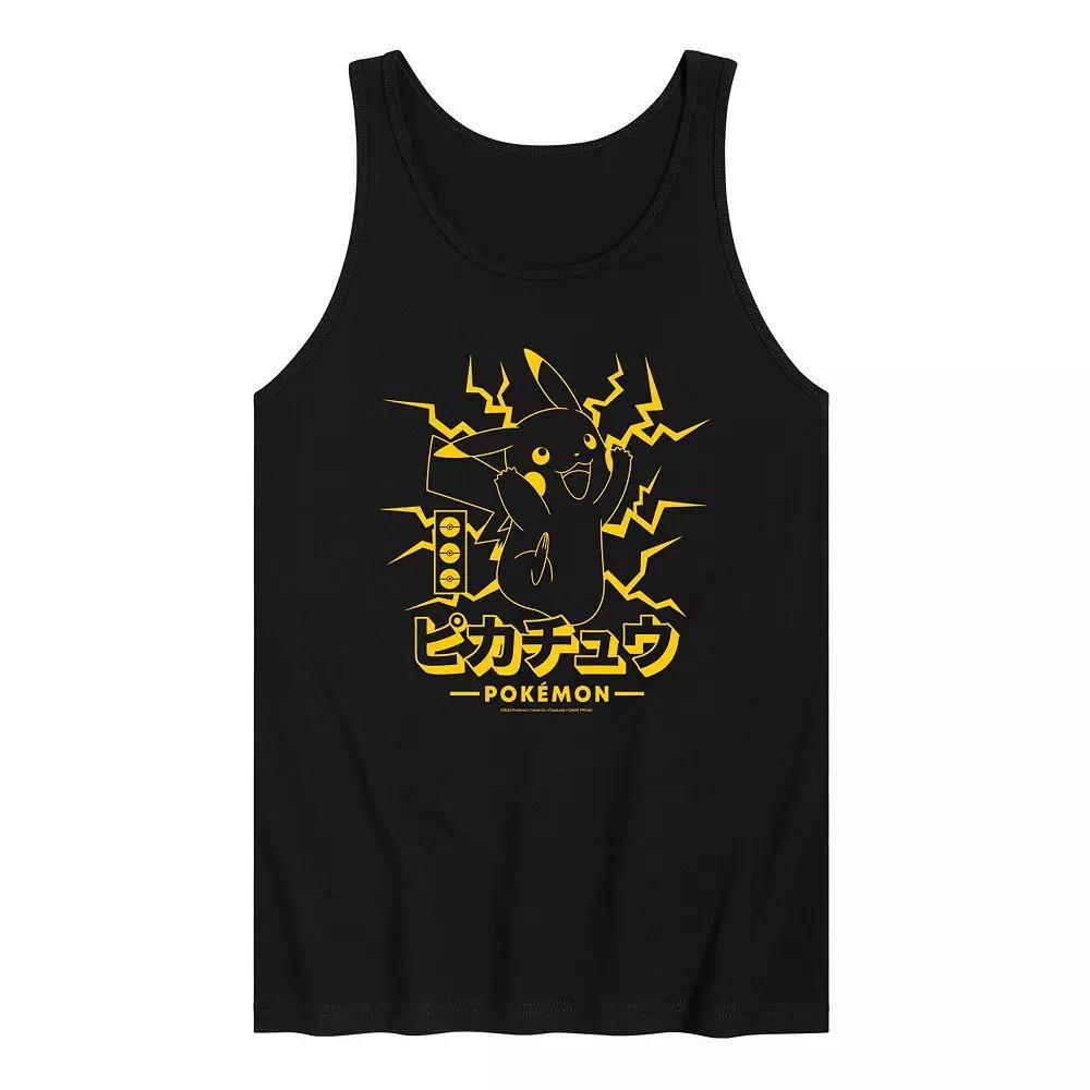 Men's Pokemon Pika Lightning Tank Top, Size: Large, Black Product Image