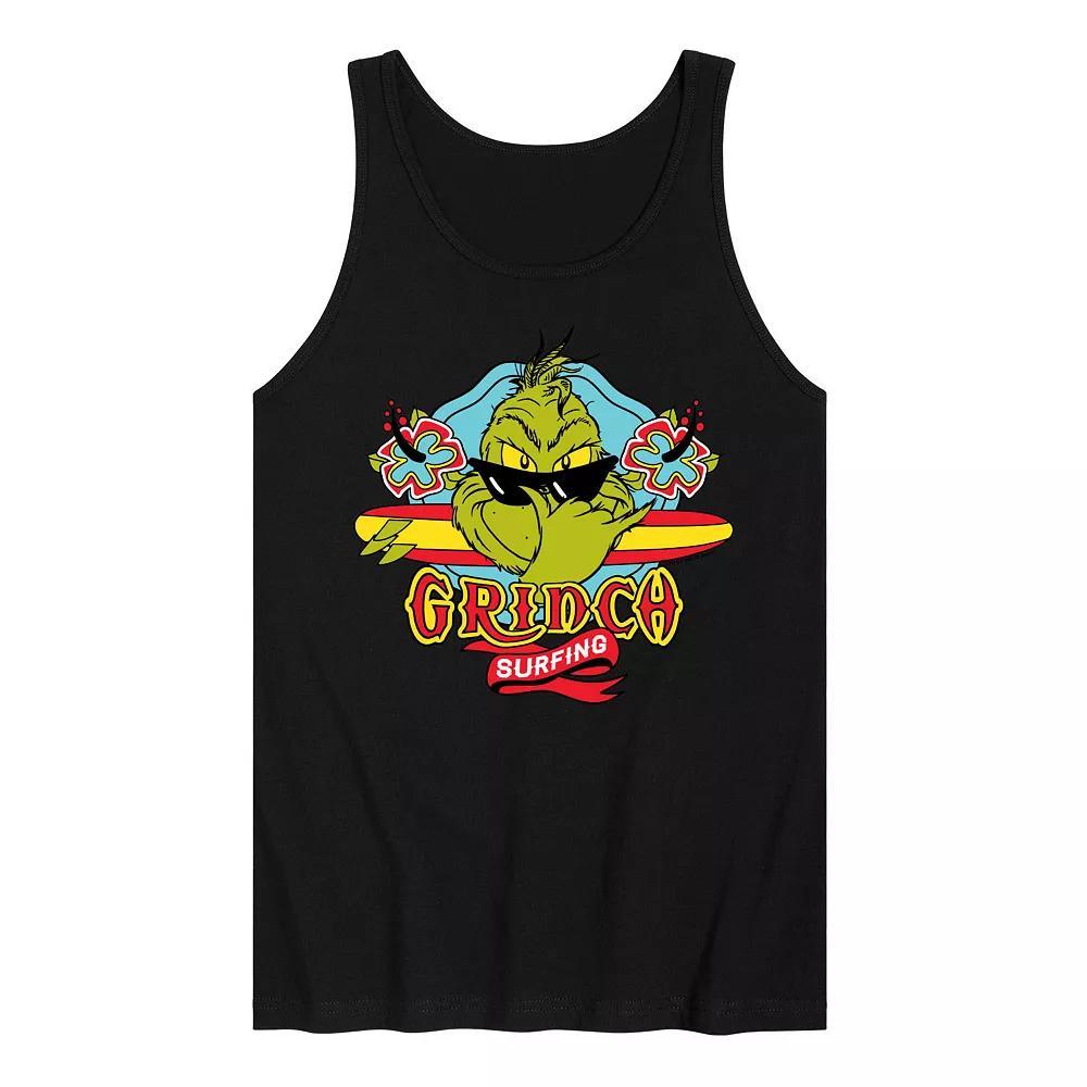 Mens Dr. Seuss The Grinch Surfing Graphic Tank Top Product Image