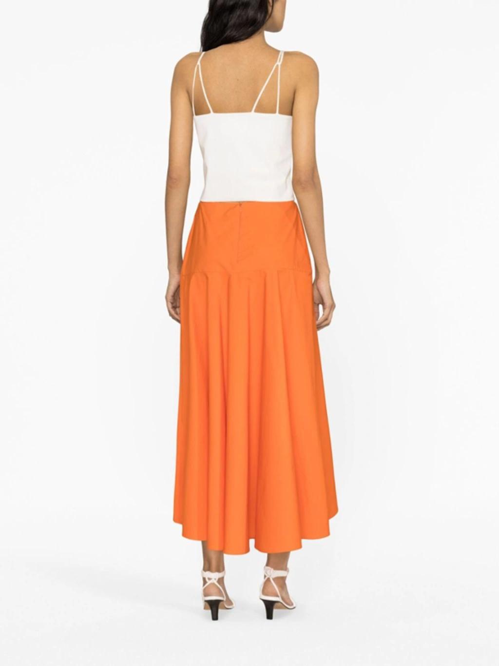 FABIANA FILIPPI Cotton Midi Skirt In Orange Product Image