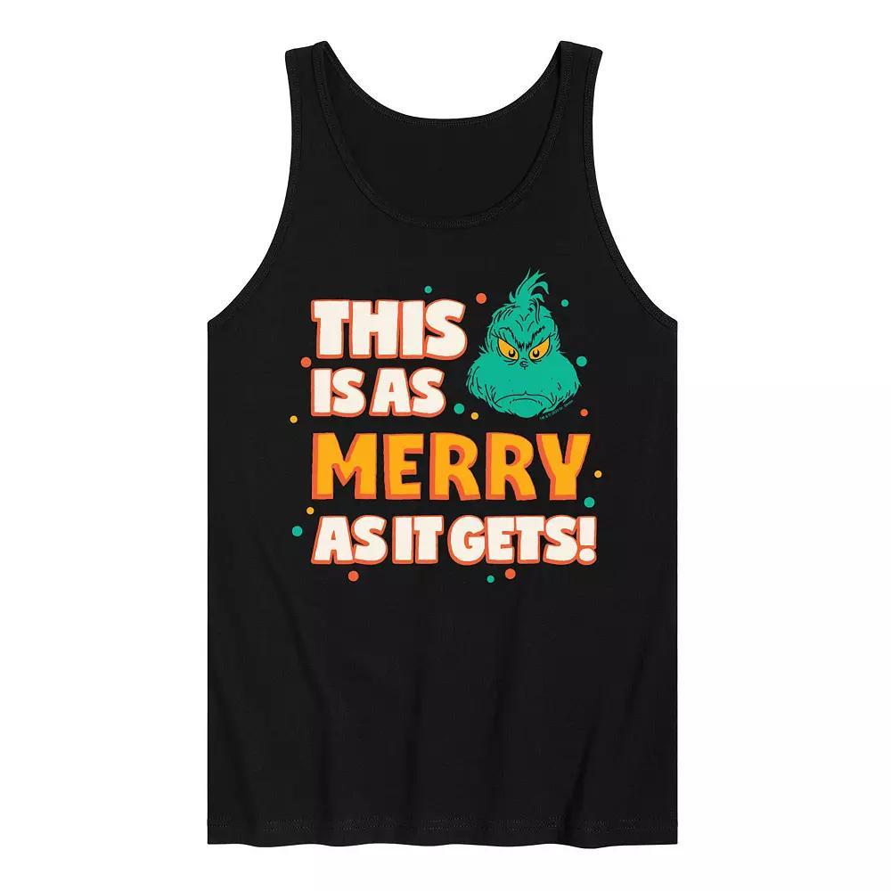 Mens Dr. Seuss The Grinch As Merry As It Gets Graphic Tank Top Product Image