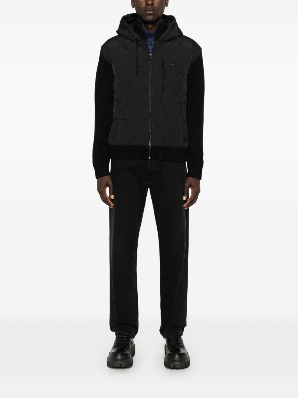 HUGO BOSS Logo-patch Hooded Jacket In Black Product Image