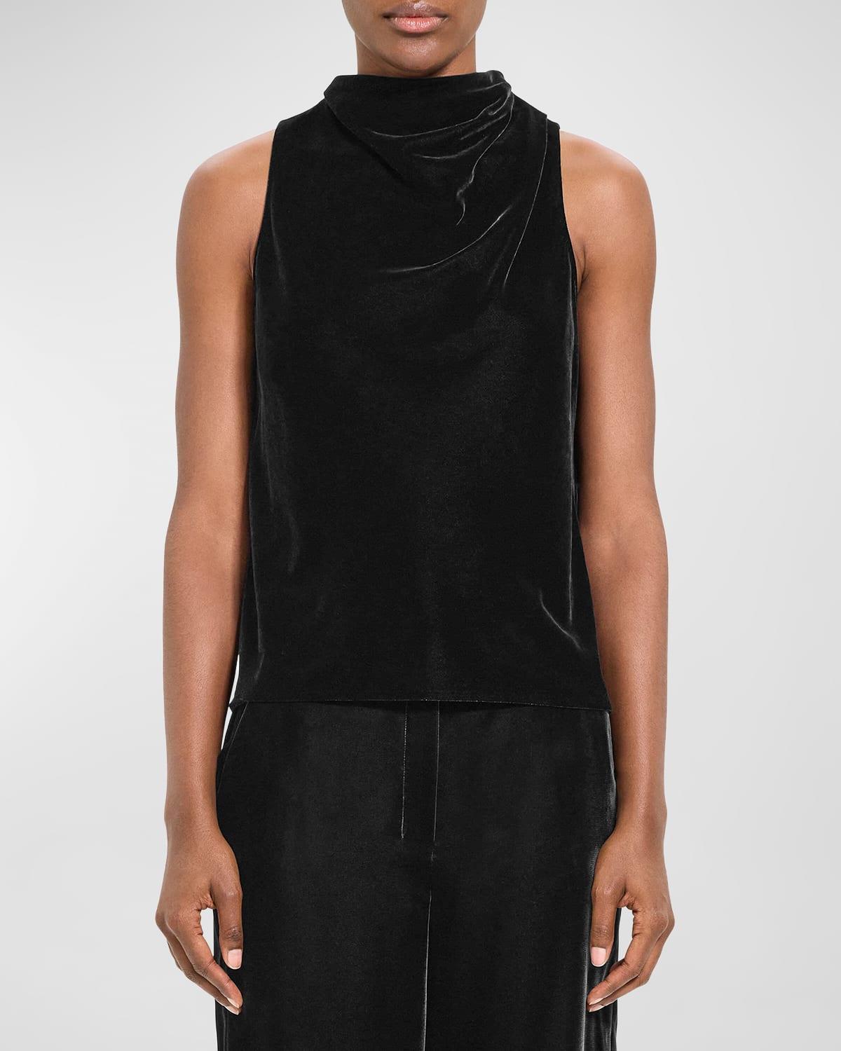 Womens Velvet Cowlneck Top Product Image