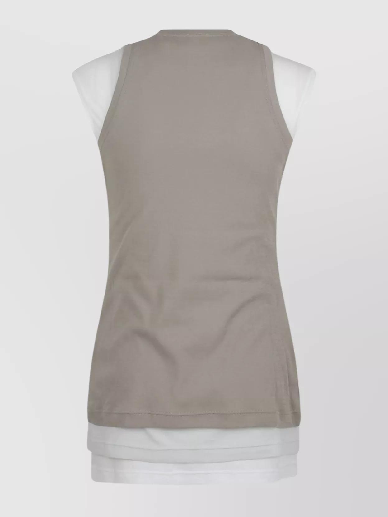 JIL SANDER Layered Cotton Tank Top In Gray Product Image