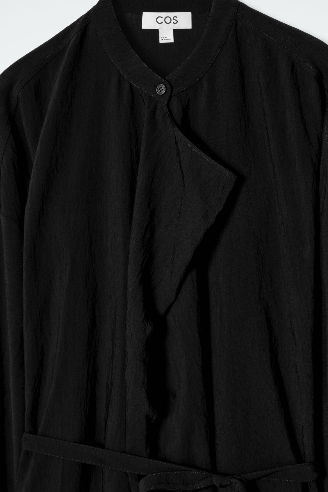 DRAPED BELTED MIDI DRESS Product Image