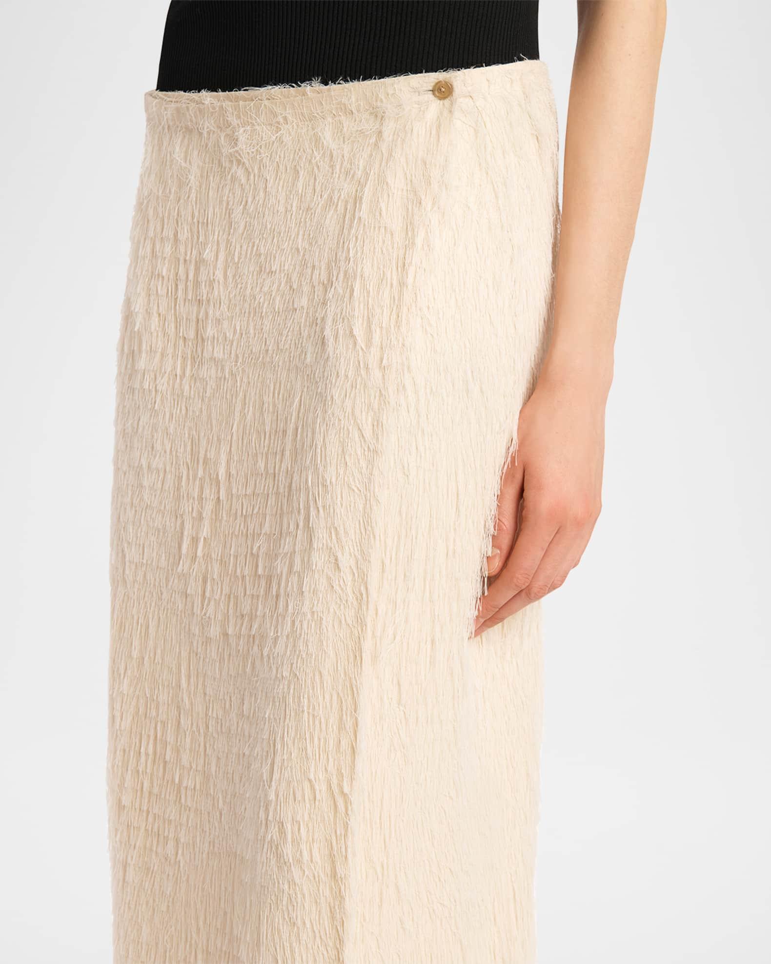 Quinn Fringe Knit Ankle Wrap Skirt Product Image