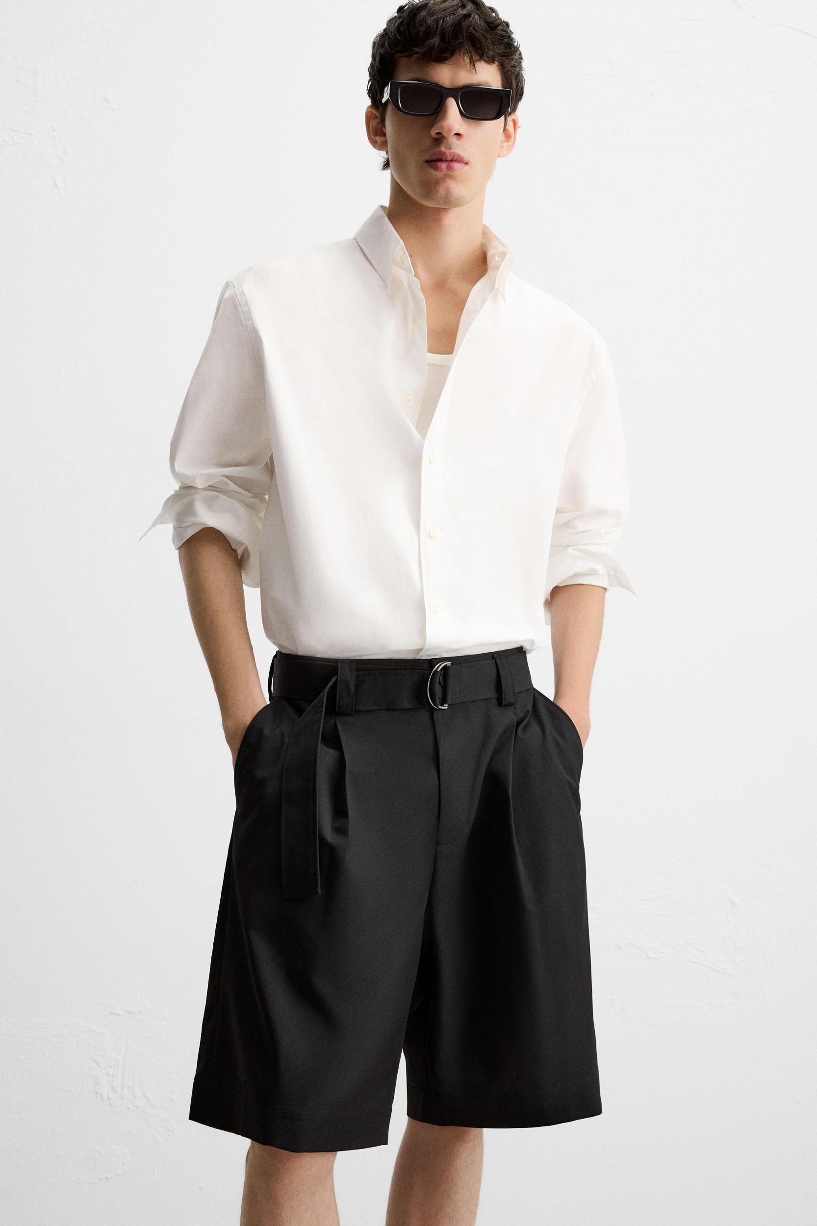 BELTED WIDE FIT BERMUDA SHORTS Product Image
