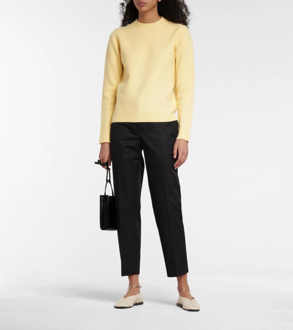 JIL SANDER Crew Neck Wool Jumper In 269 Butter Product Image