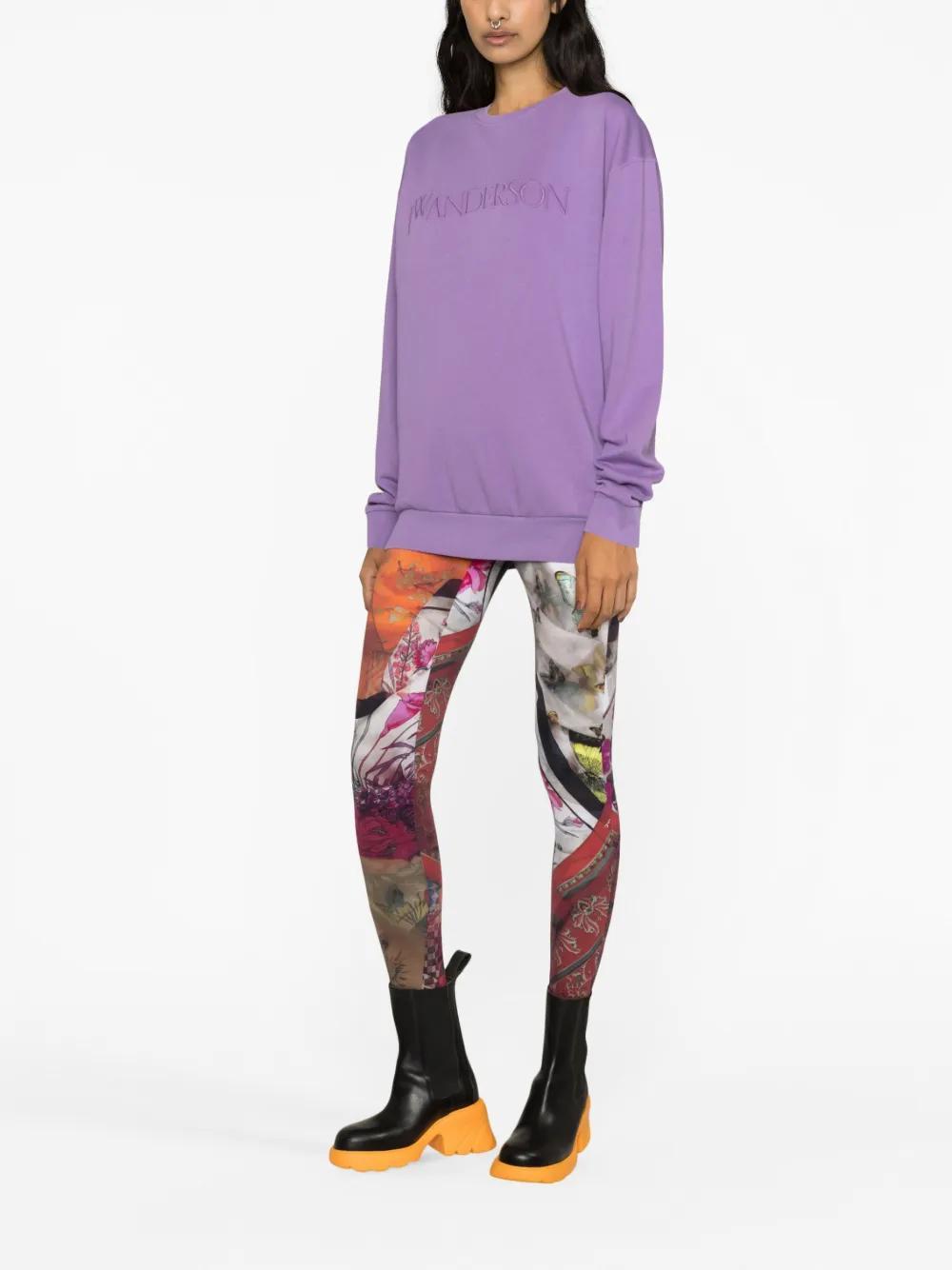 JW ANDERSON Logo Embroidered Sweatshirt In Purple Product Image