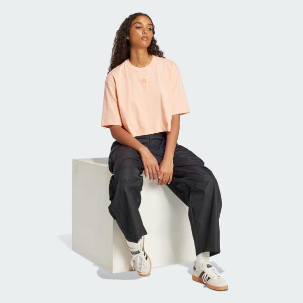 adidas Essentials Crop Tee Black 2XL Womens Product Image