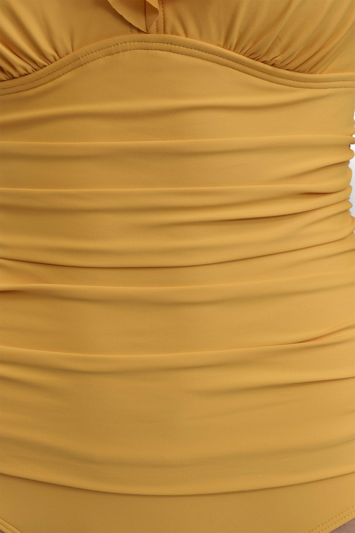 RUFFLED PLUNGE V-NECK ONE PIECE Product Image