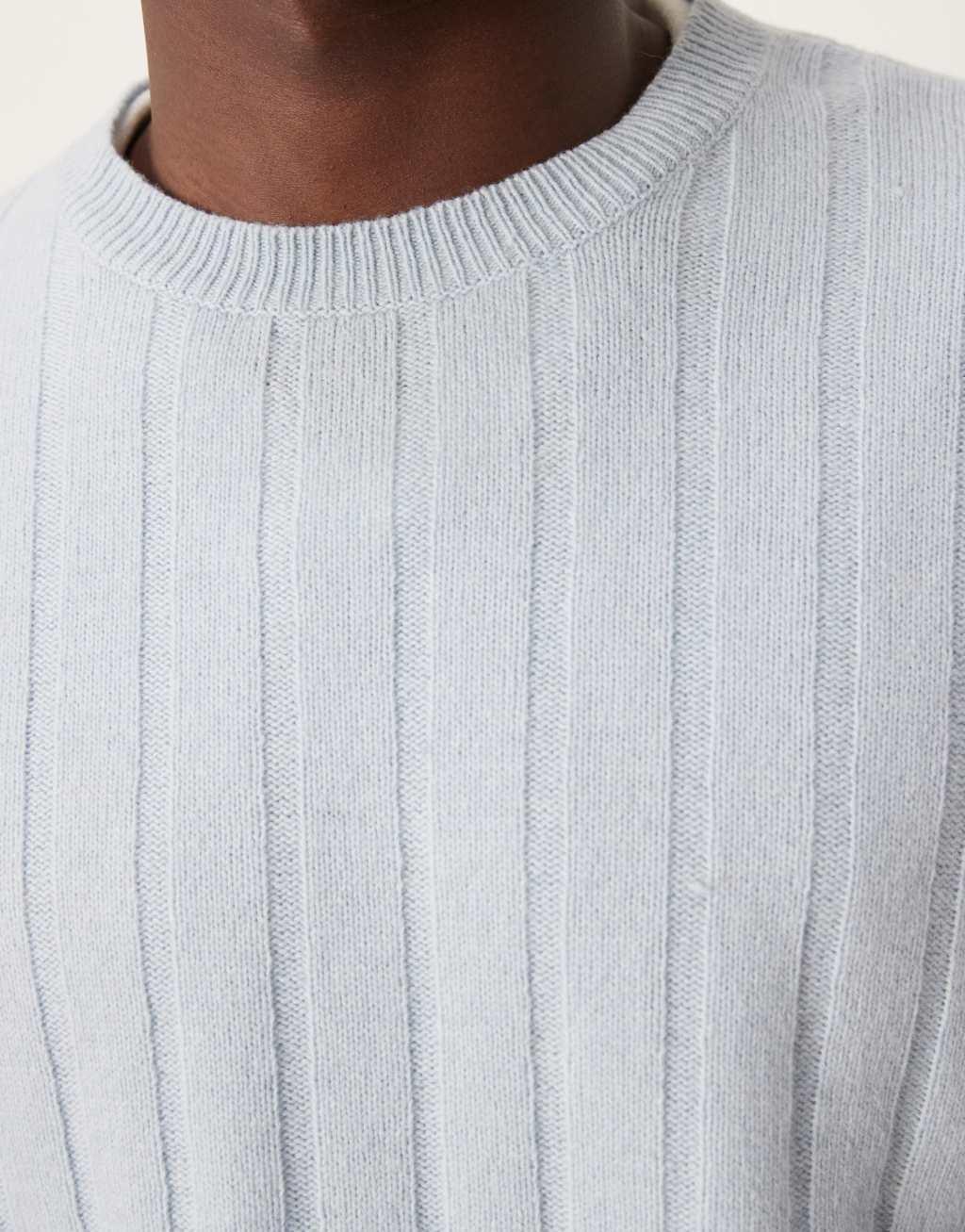 ASOS DESIGN relaxed knitted lambswool wide rib sweater in light blue Product Image