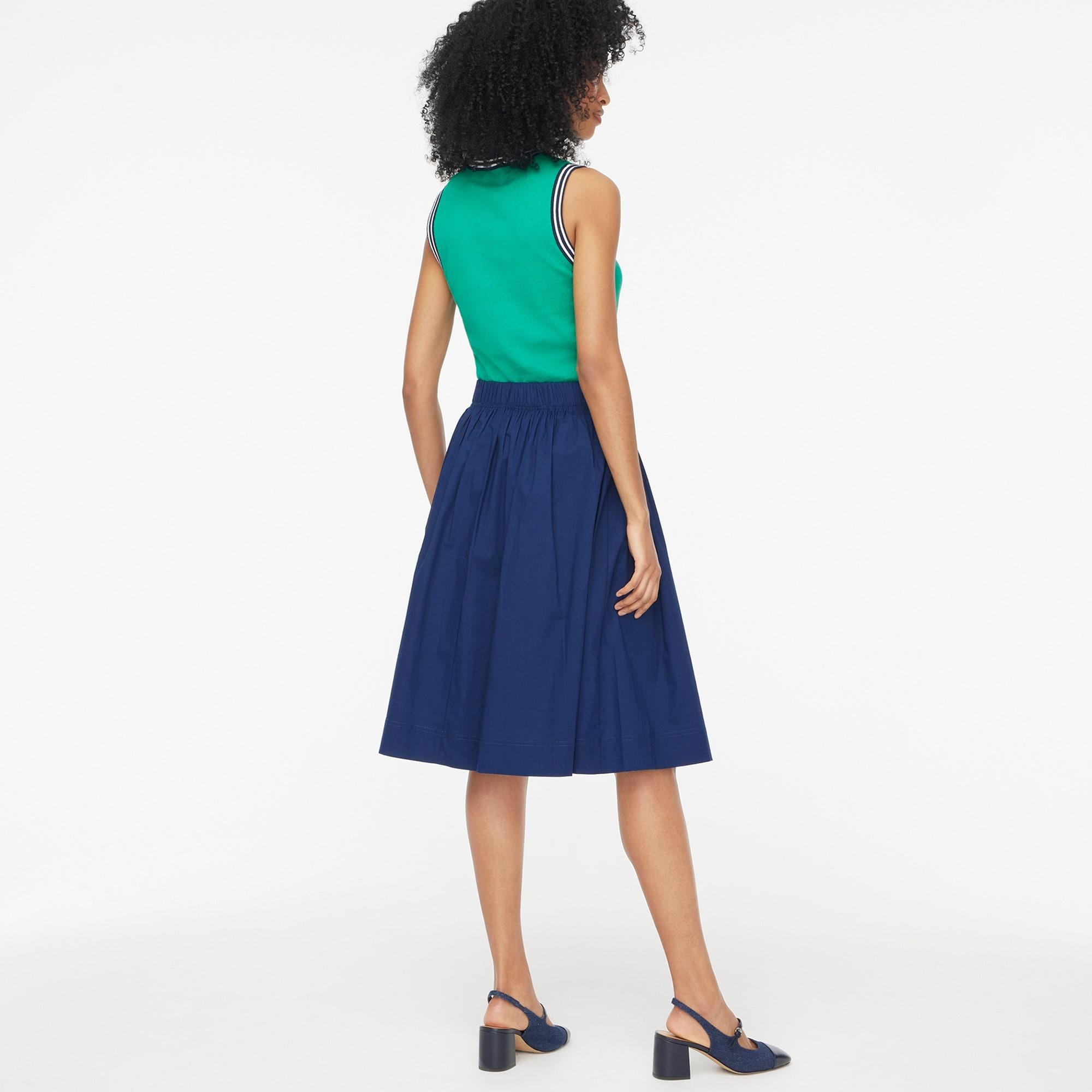 Pleated button-front midi skirt Product Image