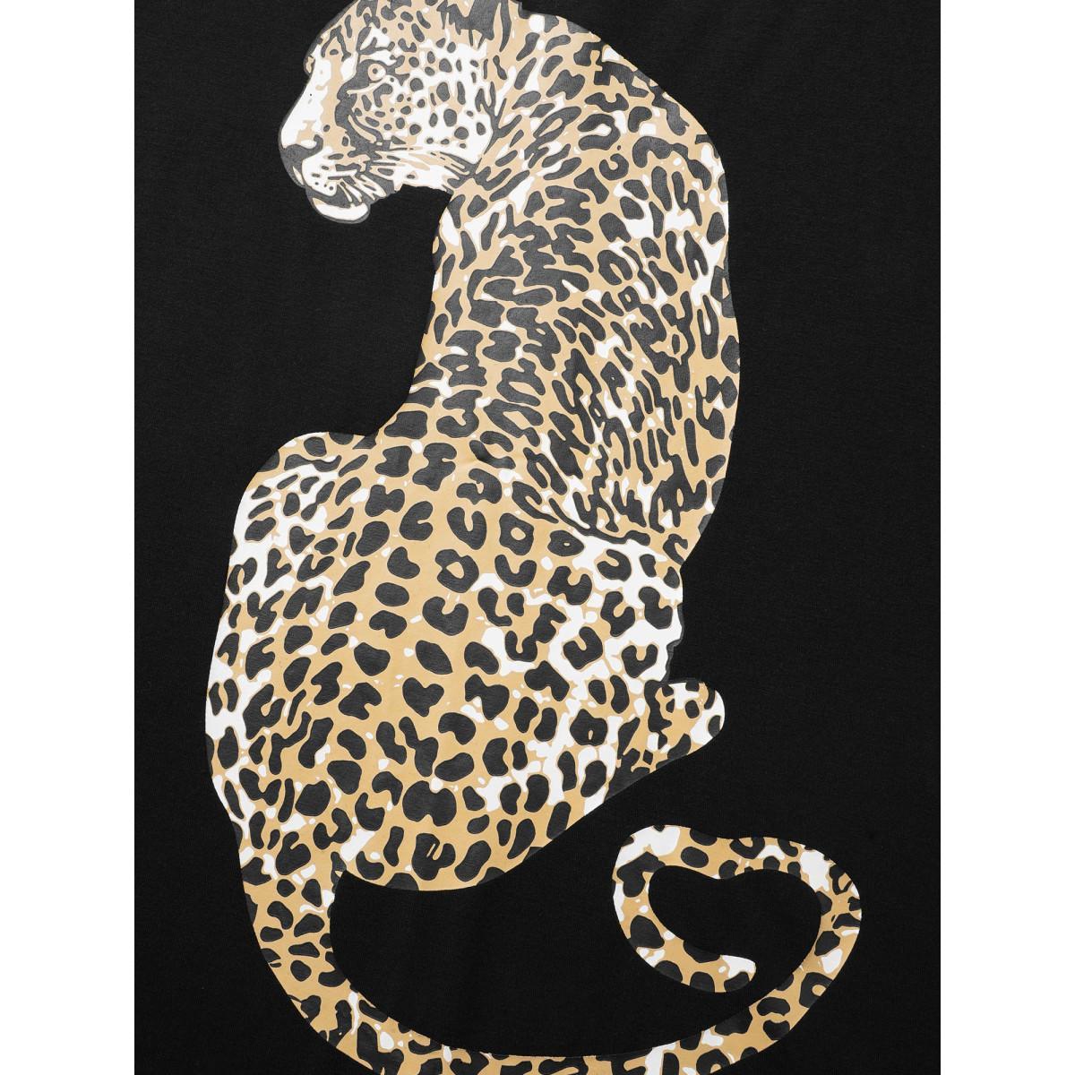 Plus Size Leopard Print Square Neck Tie Knot Dress Black Women Elegant Tie knot Square Neck Long Sleeve Curvy BloomChic 30/6X Product Image