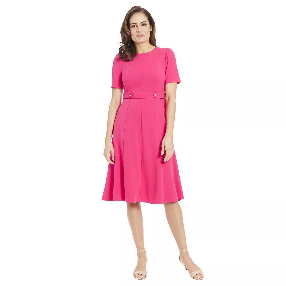 Women's London Times Solid Side Tab Fit & Flare Dress, Size: 12, Eggplant Product Image