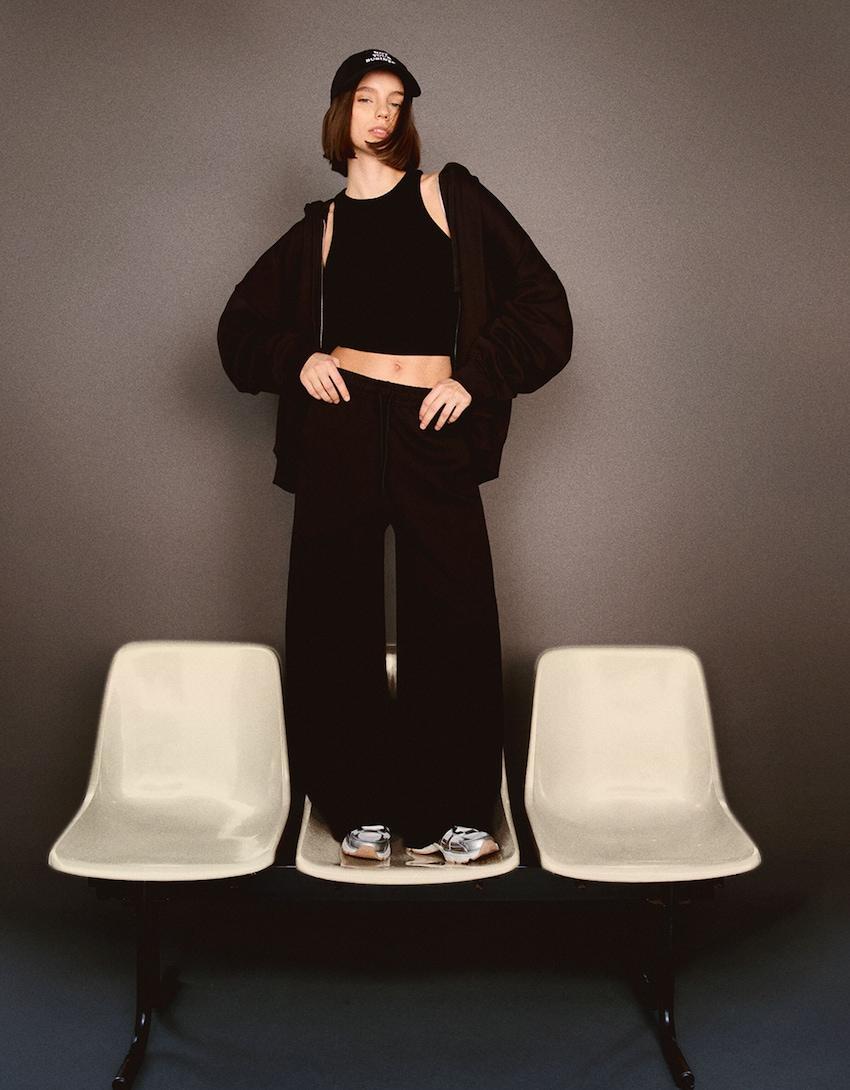Sweatshirt material barrel pants Product Image