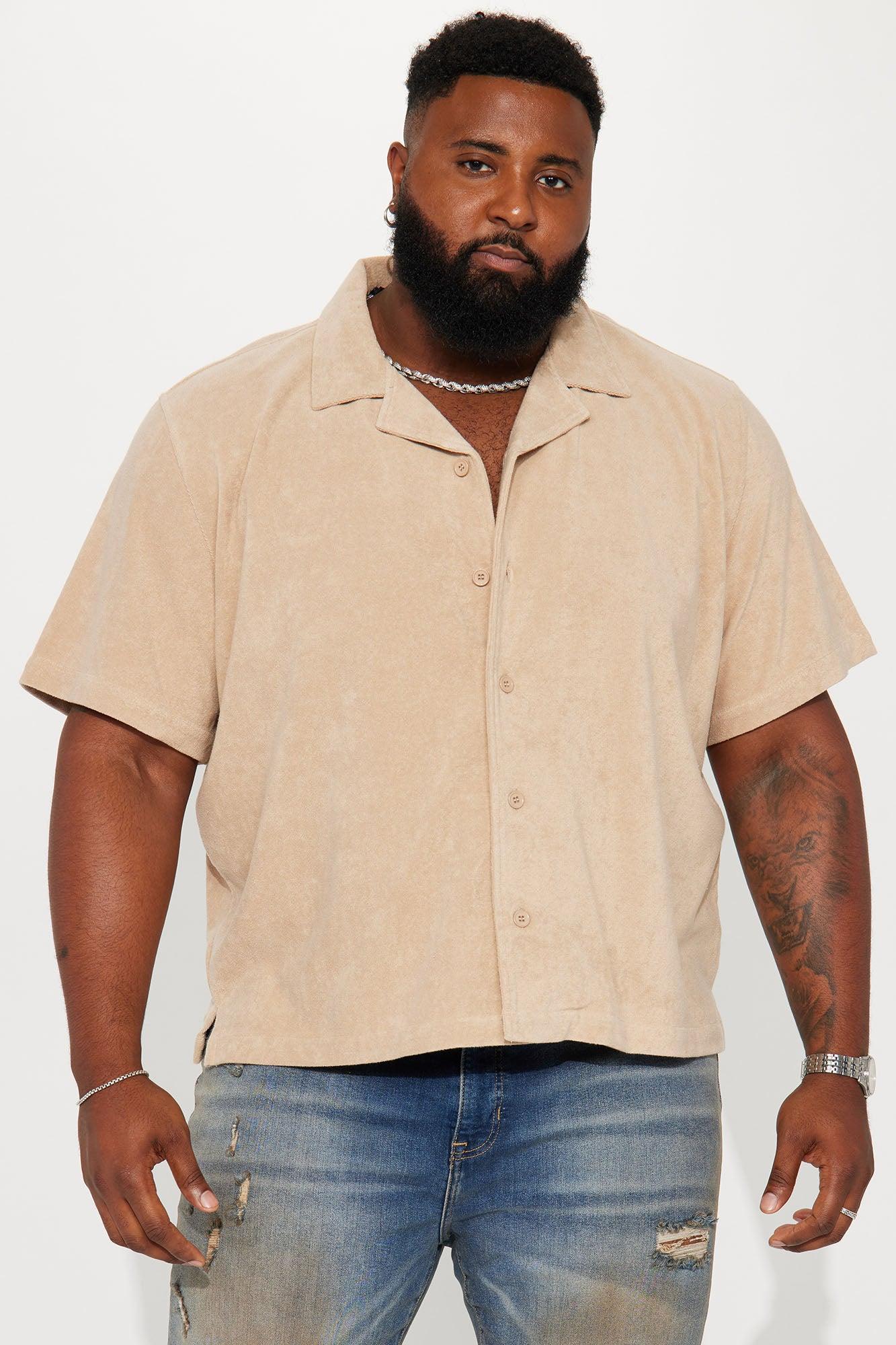 Dipped Terry Short Sleeve Cuban Shirt - Sand Product Image
