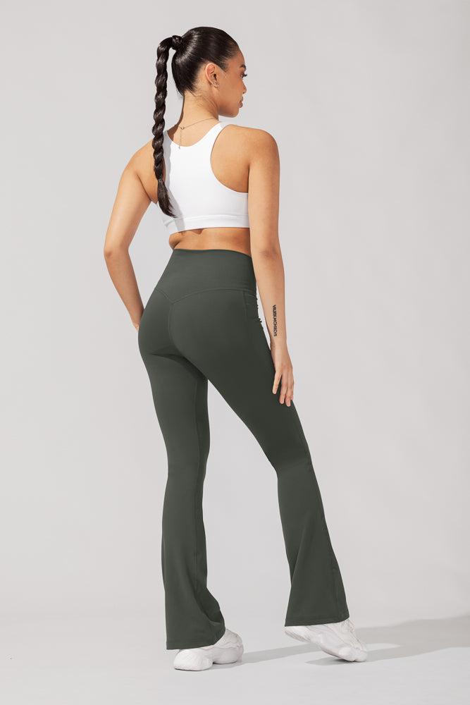 Crisscross Hourglass® Flared Leggings with Pockets - Mystic Purple Product Image