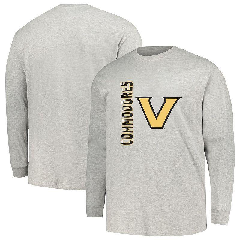 Men's Profile Gray Vanderbilt Commodores Big & Tall Mascot Long Sleeve T-Shirt, Size: 4XLT, Grey Product Image