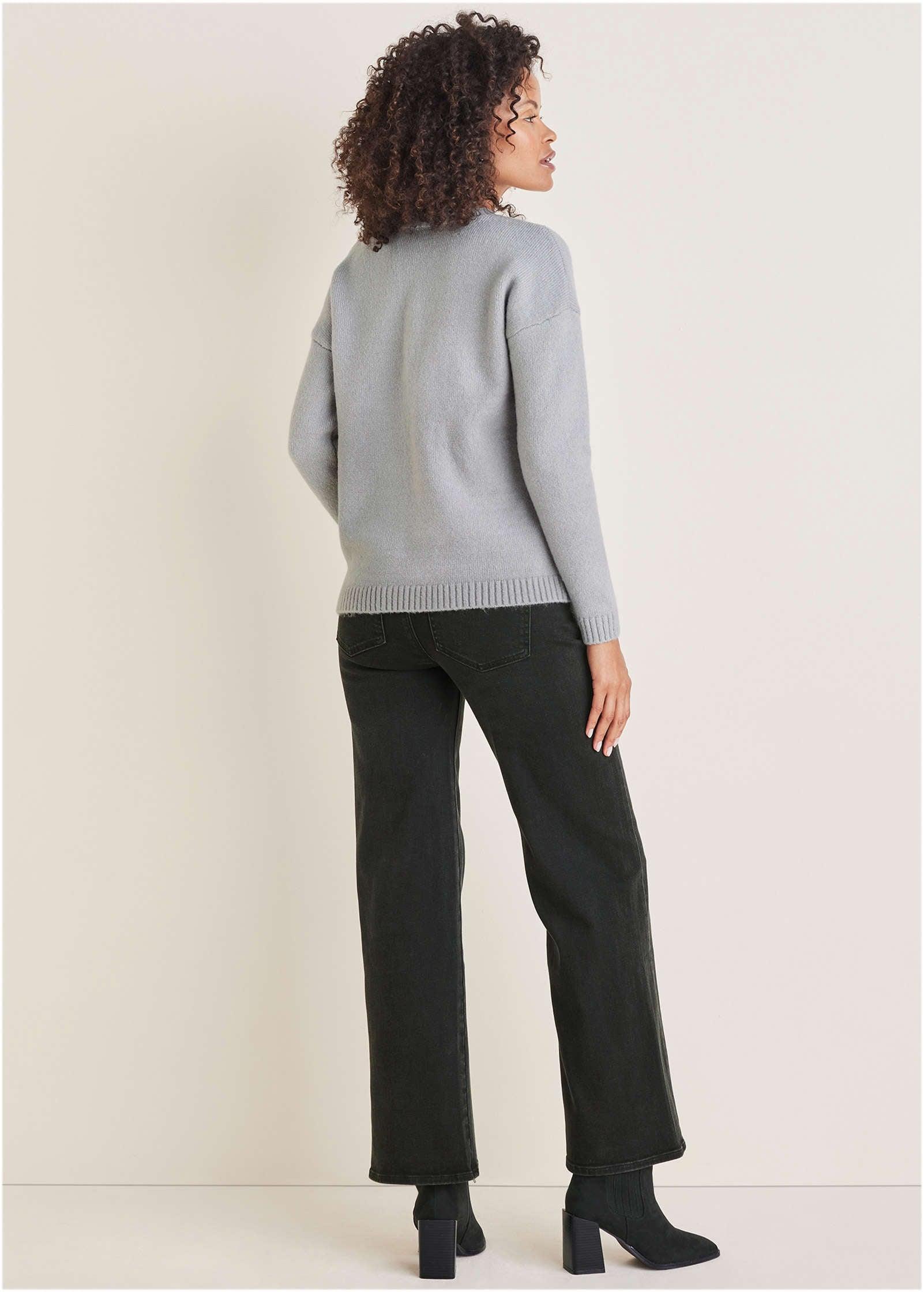 Ruched Sweater - Light Heather Grey Product Image