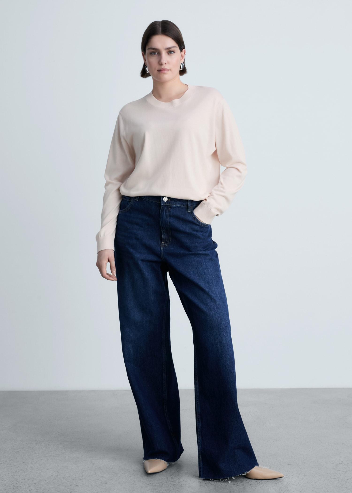 Silk-blend knitted sweater - Women | MANGO USA Product Image