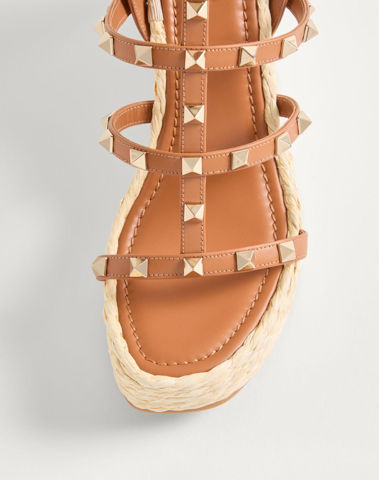 Rockstud Wedge Sandal With Calfskin Straps 95Mm Product Image