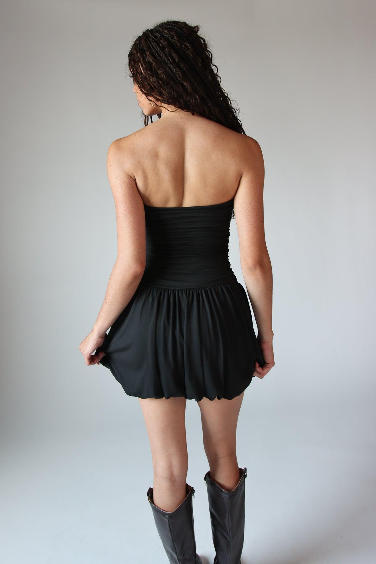Strapless Bubble Hem Mini Dress Product Image
