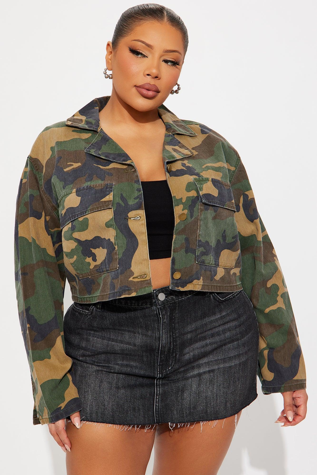 Army Brat Cropped Camo Jacket - Camouflage Product Image