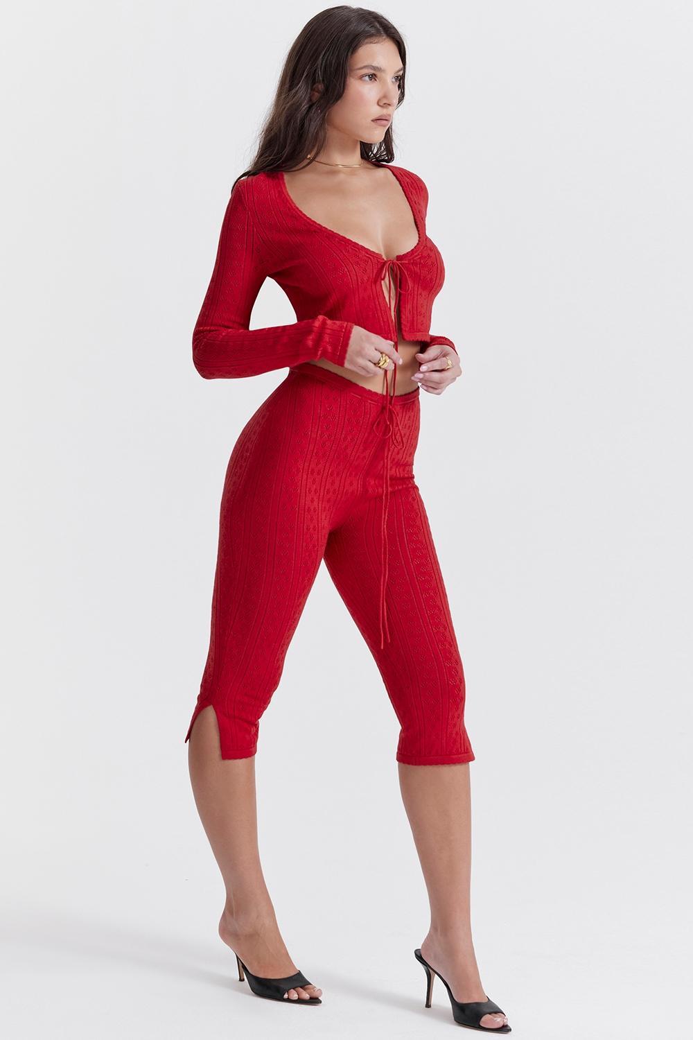 Abigail  cherry knit capri trousers - sale Product Image