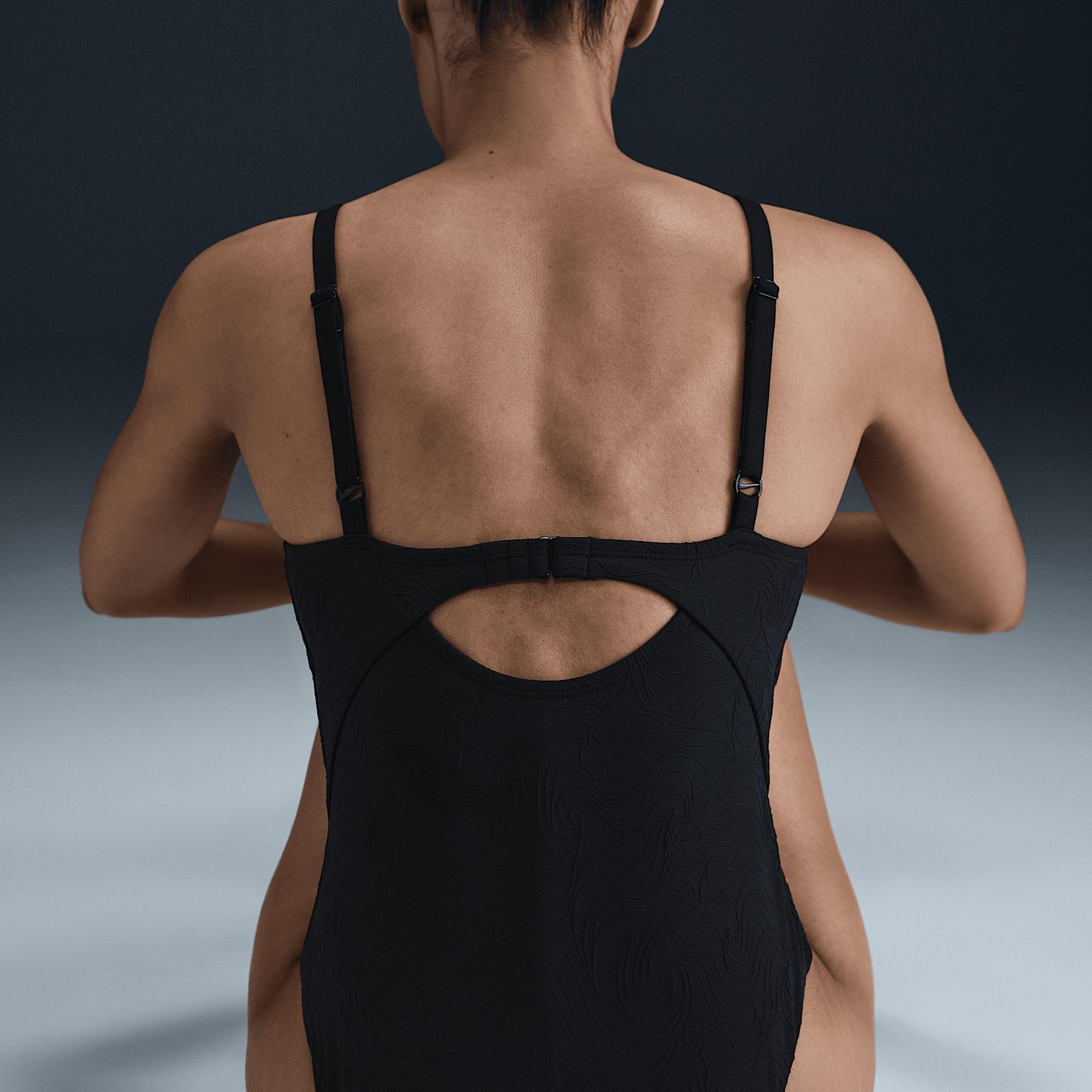 Nike Swim Water Texture Women's V-Neck One-Piece Product Image
