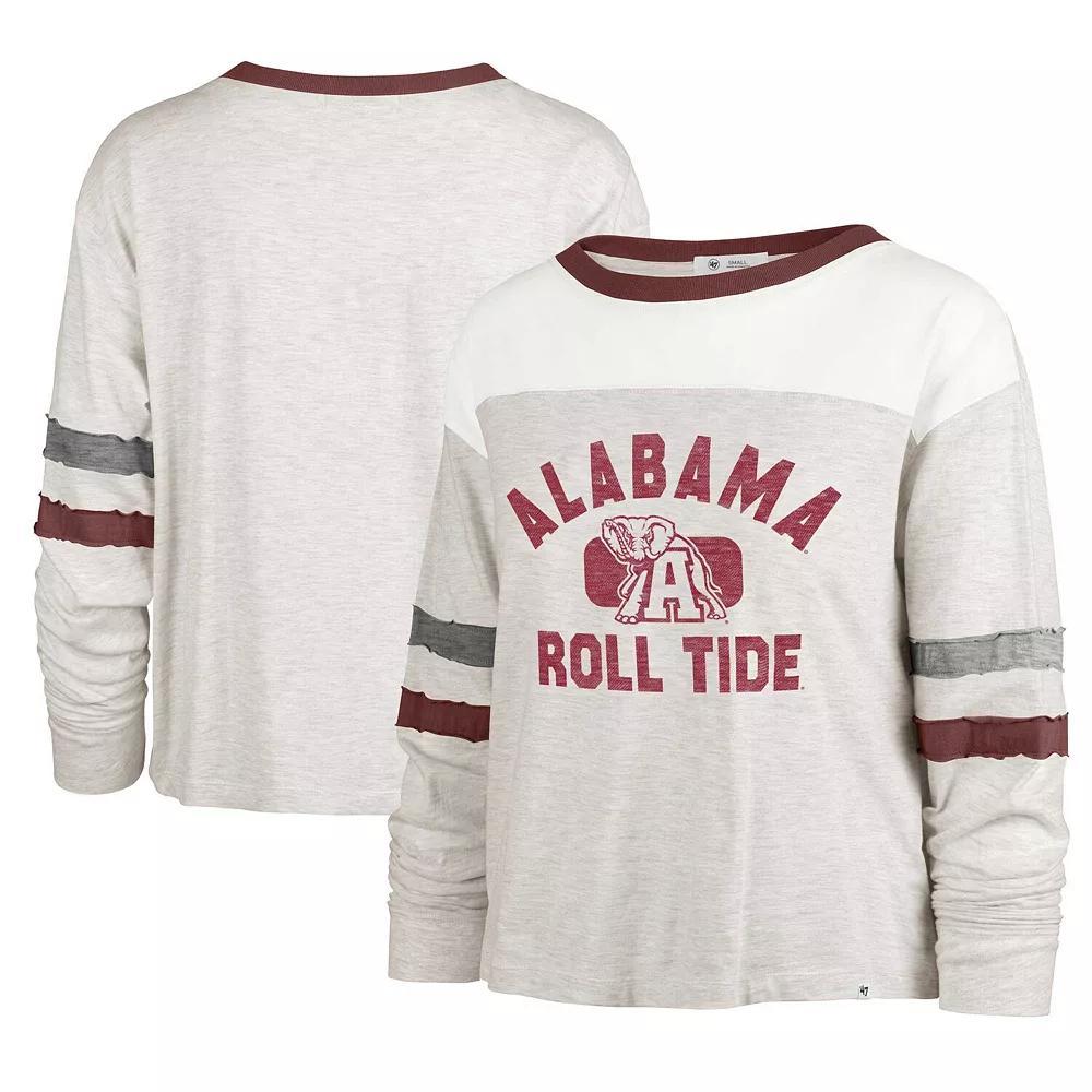 Women's '47 Oatmeal Alabama Crimson Tide All Class Lena Long Sleeve T-Shirt, Size: Large, Team Product Image