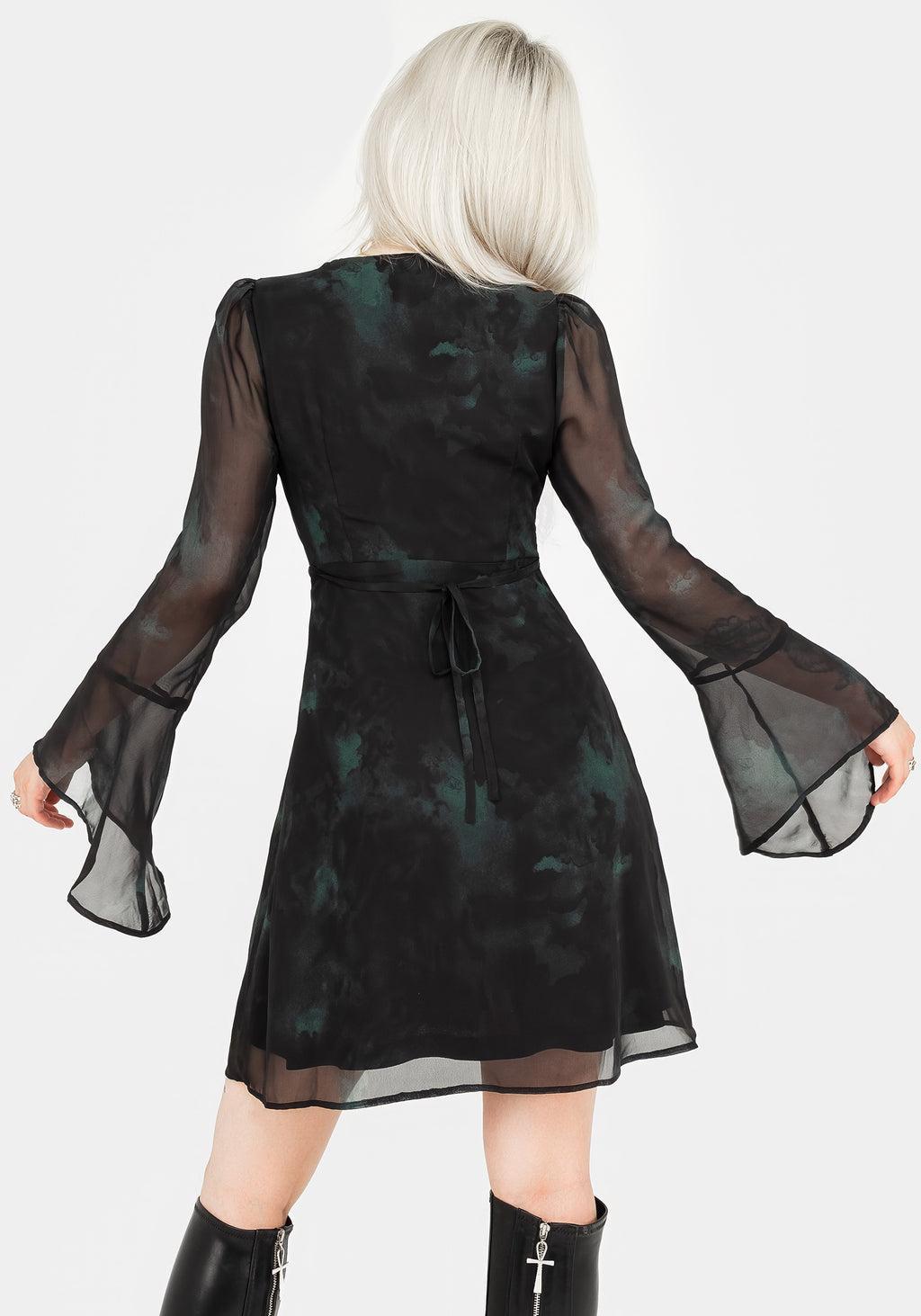 Lichen Bell Sleeve Chiffon Mini Dress Product Image