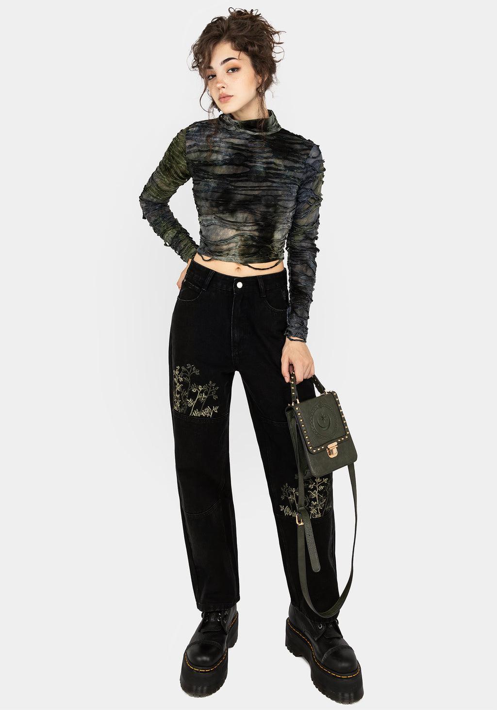 Chlorella Distressed Long Sleeve Top Product Image