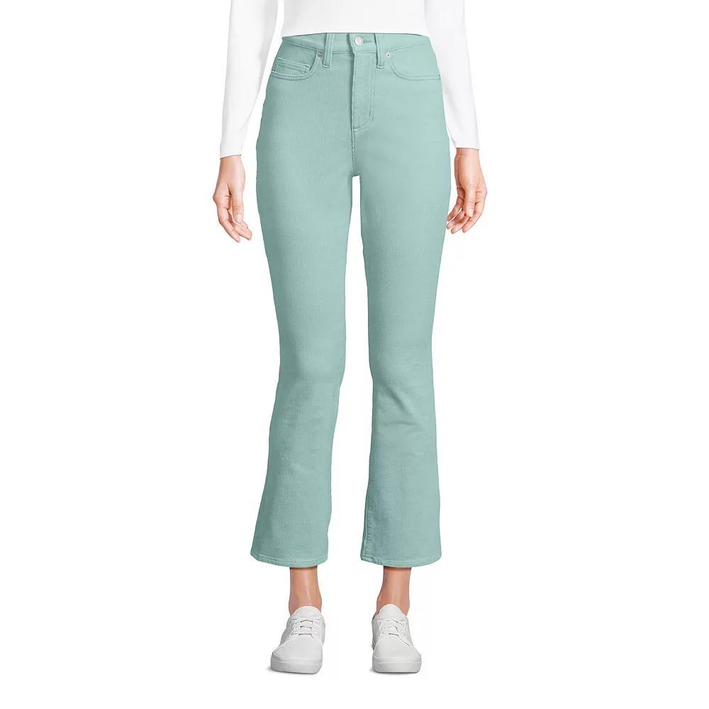 Women's Lands' End Corduroy High Waisted Kick Crop Pants, Size: 14, Patina Blue Product Image