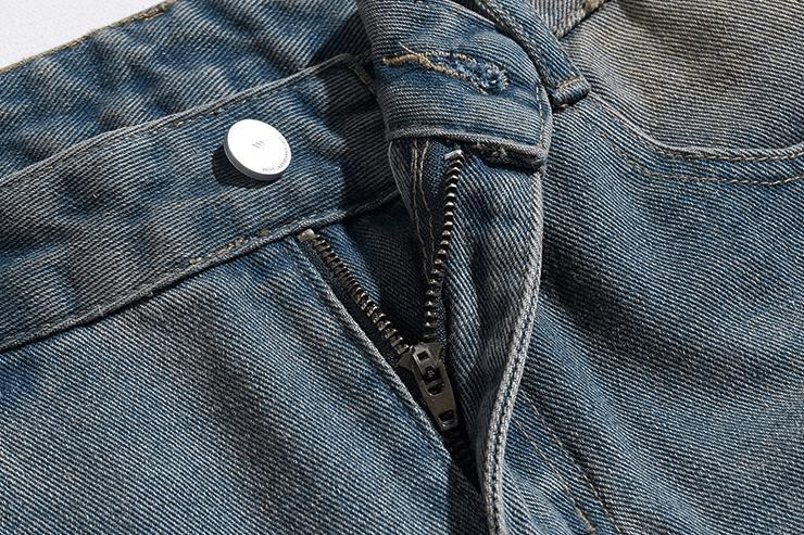 RT No. 11183 WASHED BLUE DENIM STRAIGHT JEANS Product Image