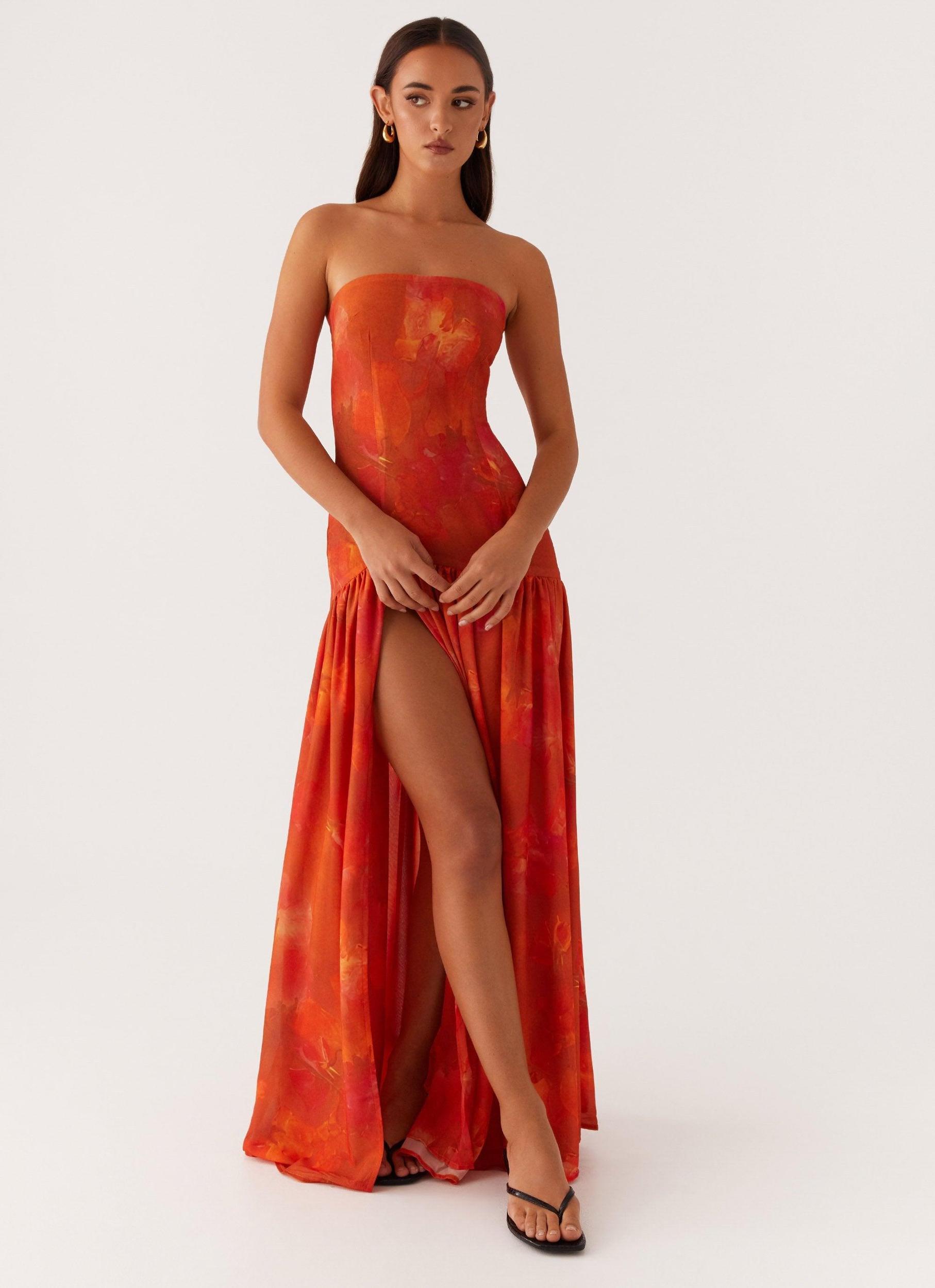 Eden Strapless Maxi Dress - Amber Product Image