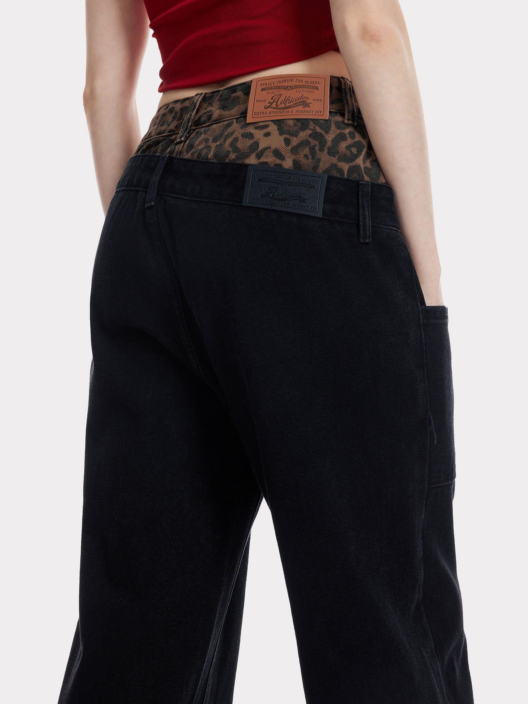 Aelfric Eden Leopard Print Baggy Jeans Product Image