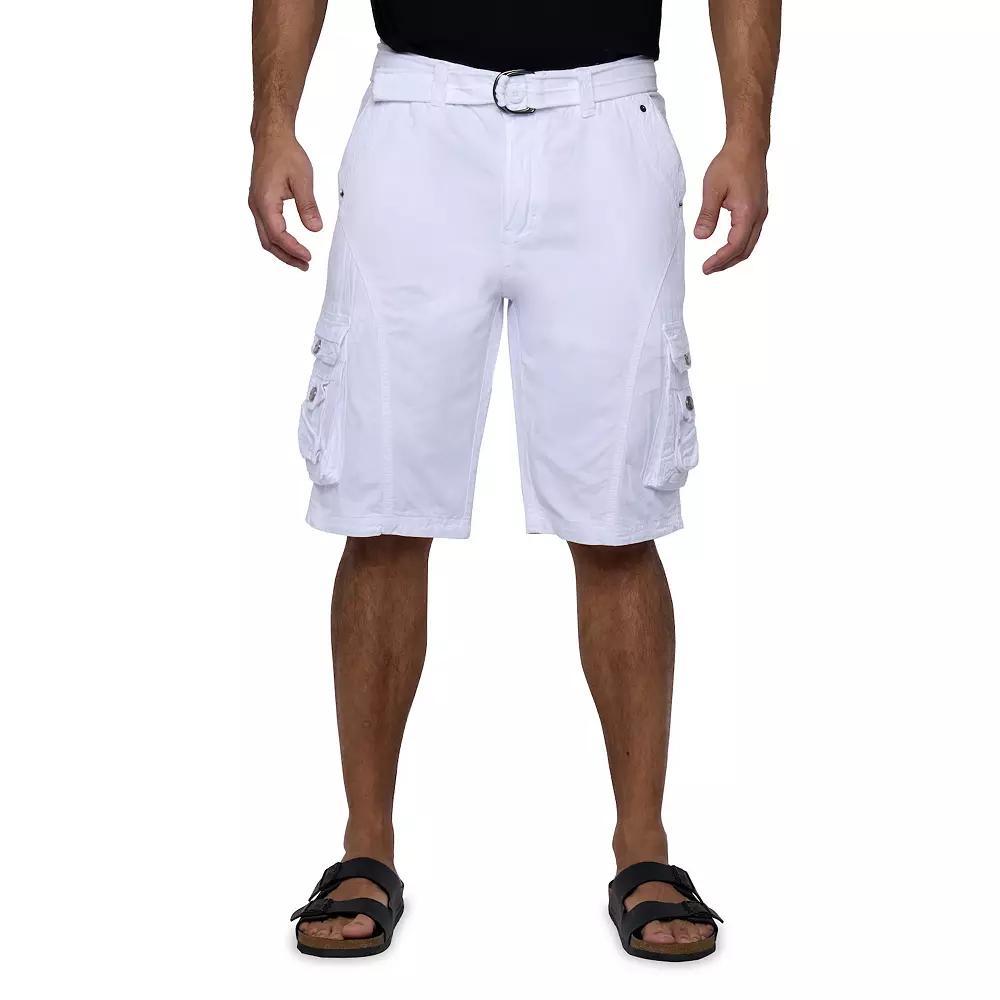 Men's X-ray Belted Cargo Shorts, Size: 40, White Product Image