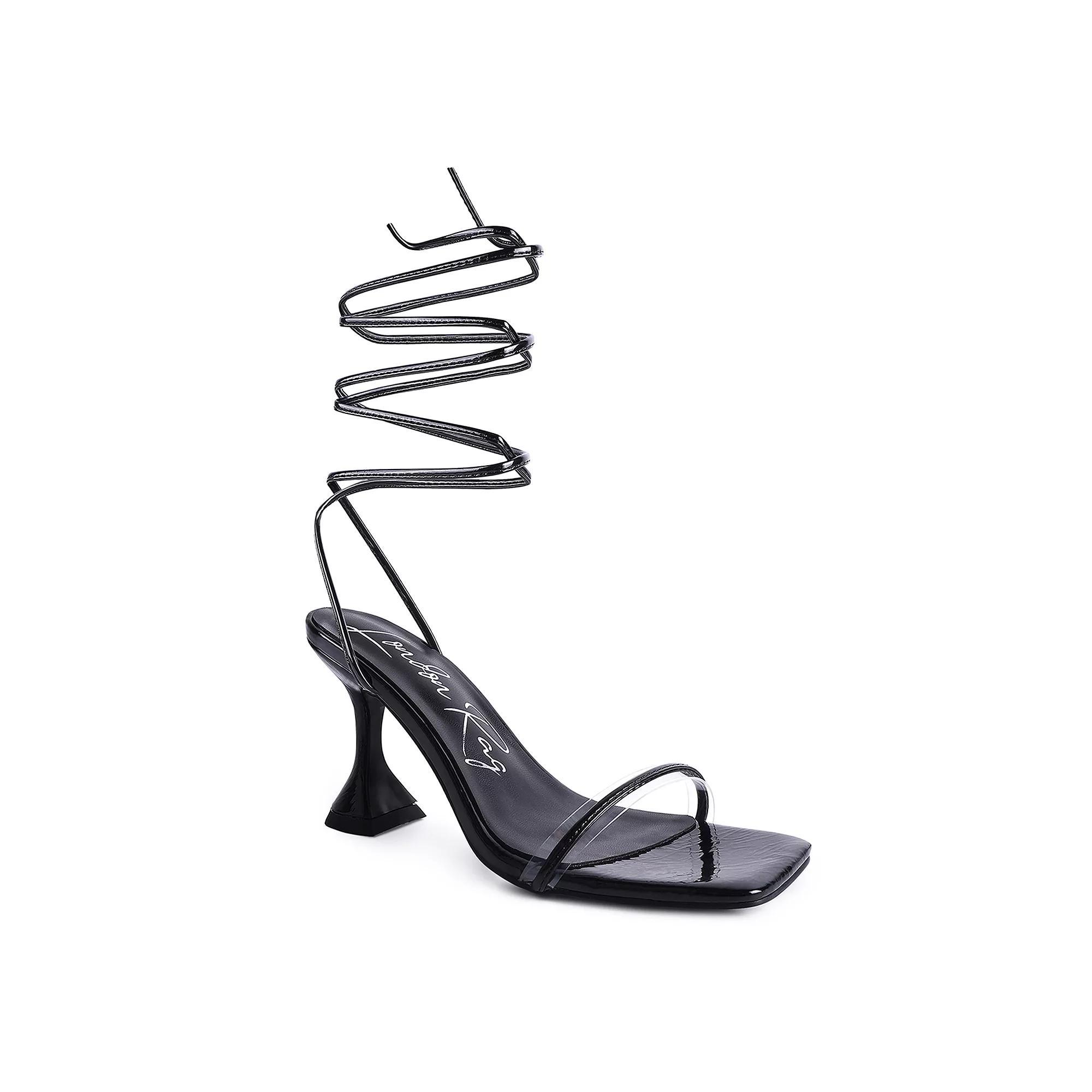 London Rag Biten Berry Spool Women's Heeled Lace-Up Sandal, Size: 5, Black Product Image