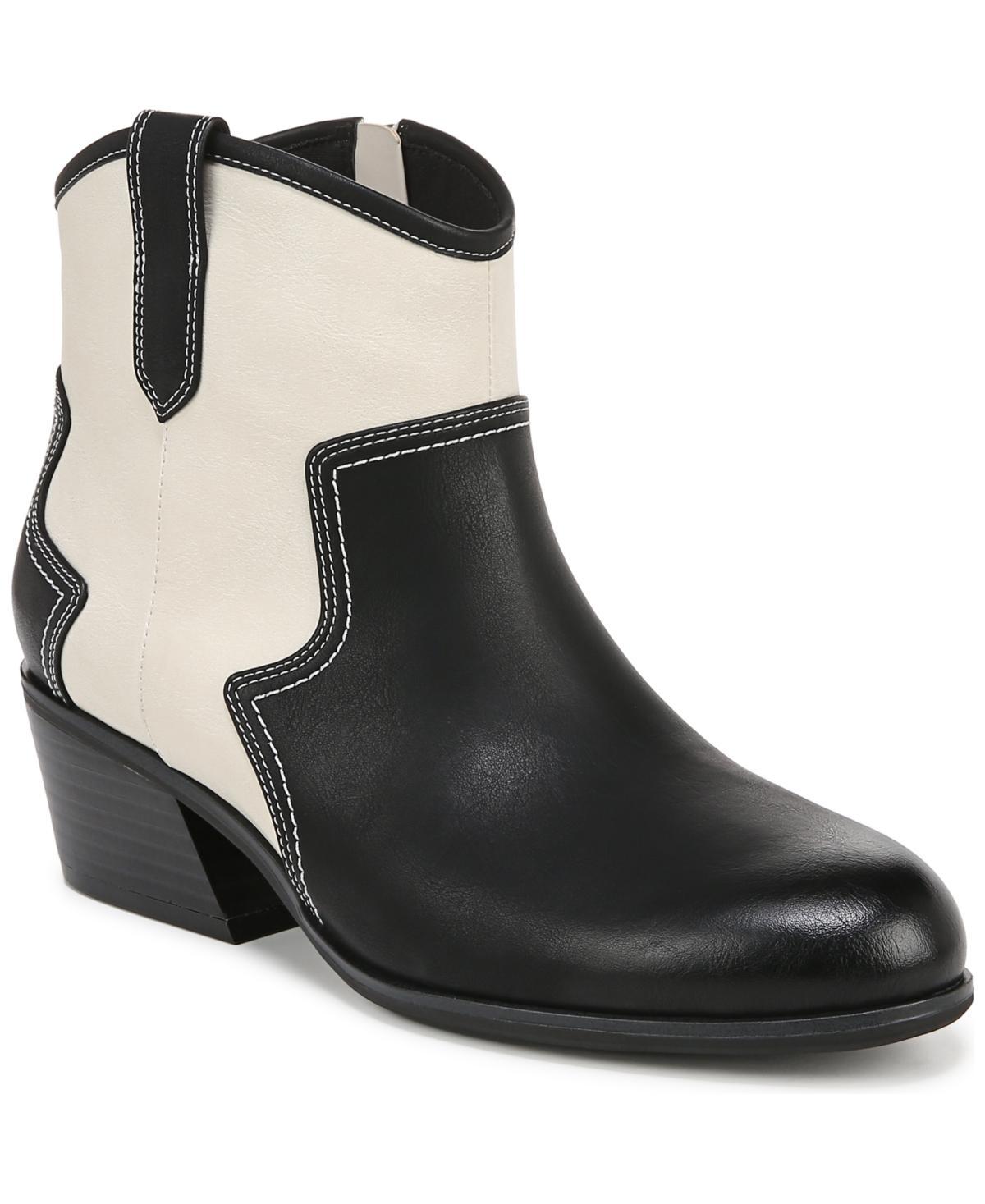 Dr. Scholl's Lasso Women's Western Ankle Boots, Size: 6, Black Off White Product Image