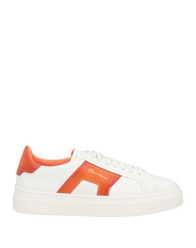 SANTONI Double Buckle Sneaker Woman Sneakers White Size 9.5 Leather Product Image
